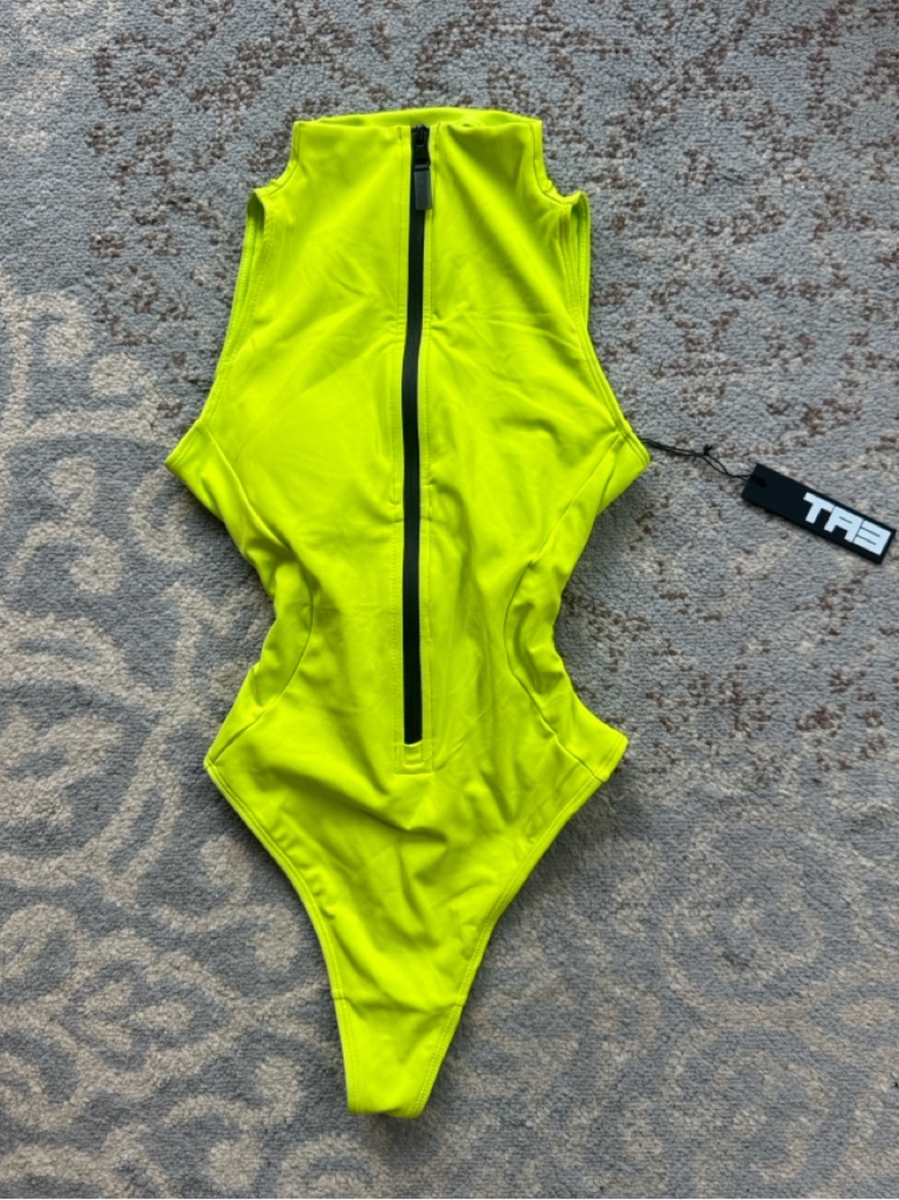 TA3 Sleeveless Surfy Thong Snatched Waist Corset Back Swimsuit Acid XS Short